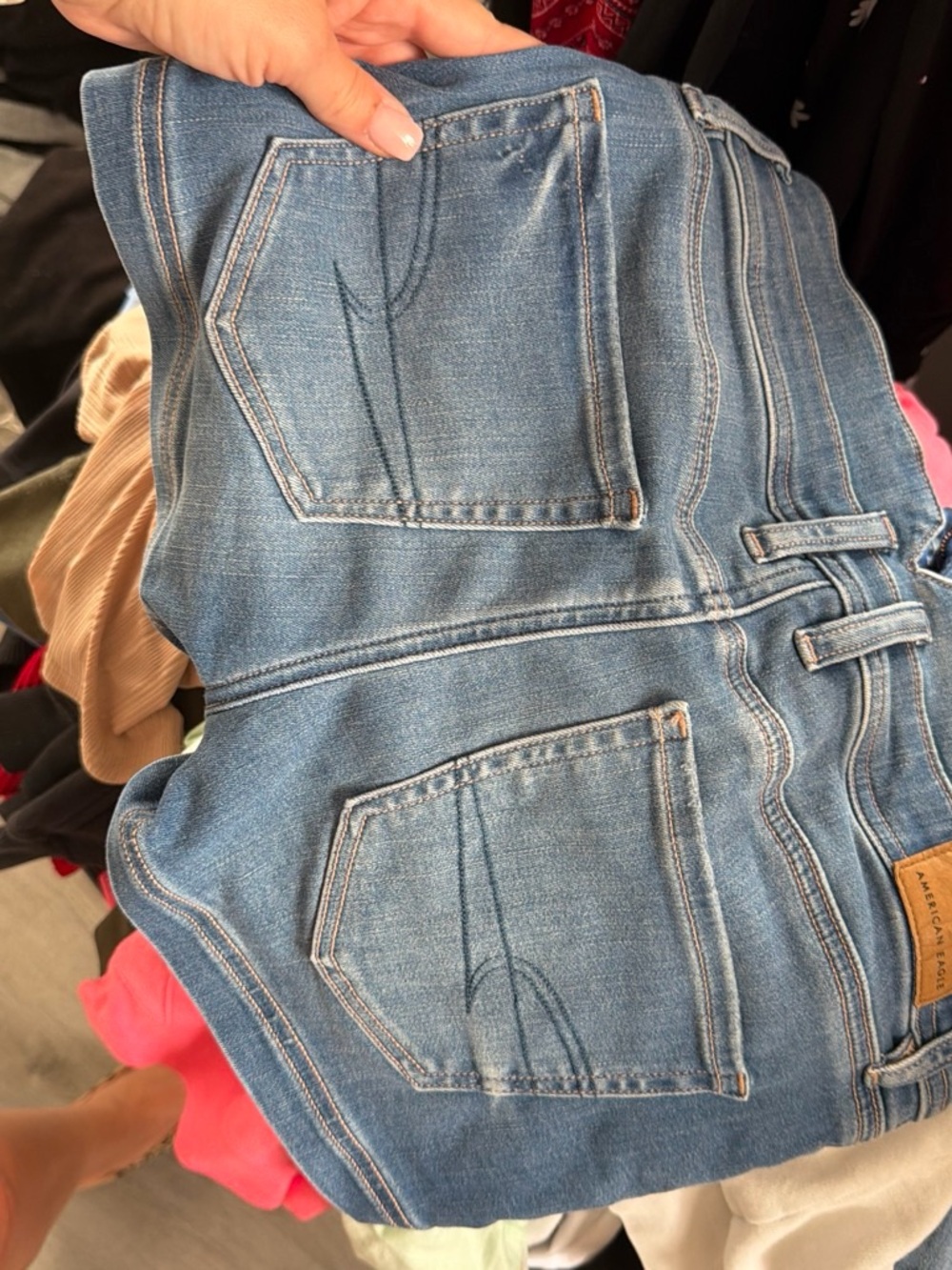 American Eagle Outfitters Light Blue Denim Overalls